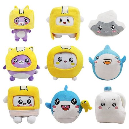 Lankybox Plyschlelu Foxy Boxy Rocky Shark Milk Robot Pehmolelu Nuken Lapselle Lahja Rocky