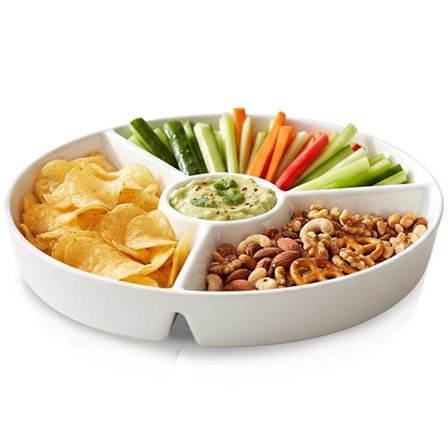 Posliinitarjotin, jaettu, 26 cm, konepesun kestävä