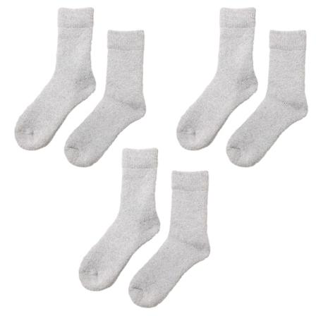 3 paria syksyn ja talven lämpimiä sukkia, pohkeen puoliväliin ulottuvia, pehmustettuja