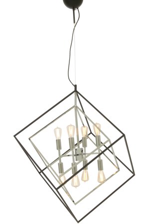 Aneta Lighting CUBES taklampe stor, svart/krom, 8 x E14