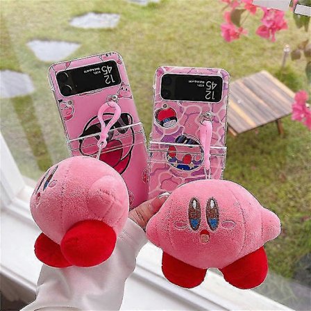 Samsung Galaxy Z Flip 3 4 5G Mobilskal, Mjukt Rosa Läderfodral för Flip3 Flip4 med Gångjärnsstativ och Skärmskydd[D]