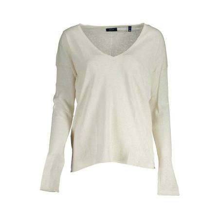 Gant, V-neck Knitwear Wit, Dames, Maat:S