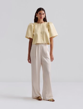 Malina Serena Short Sleeve Wrap Blouse - Yellow - 38