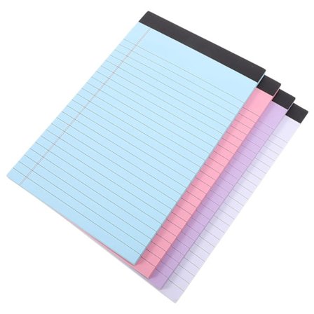 4 notatbøker, enkle horisontale notatbøker med riv-ut-sider