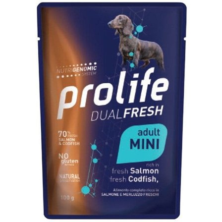 Prolife Dual Fresh Salmone E Merluzzo Freschi Cibo Umido Per Cani