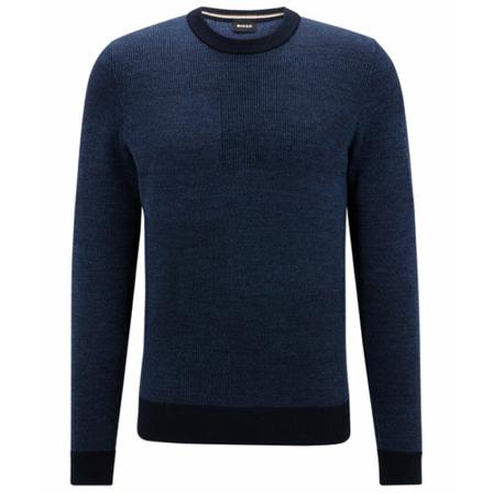 Boss Black Round-neck Strik Blå, Herre Strik