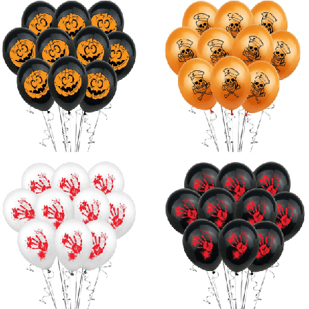 40 Delar 4 Stilar Halloween Ballonger Dekoration Party Halloween