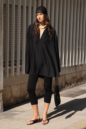 NA-KD Tunika mit tiefem V-Ausschnitt - Tunikas - Schwarz - EU 38