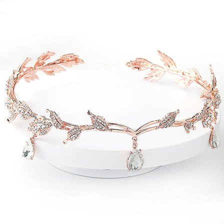 2023 - Dame Tiaraer og Kroner, Brude-Bryllups Tiaraer, Elf Cosplay Kroner, Blad Fee Kostume Pandebånd