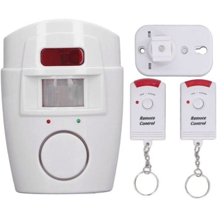 Utendørs bevegelsessensor alarm tyverisikring fjernkontroll lyd lys stillemodus trådløs innkjørselalarm for hjem gård, DUBUNS