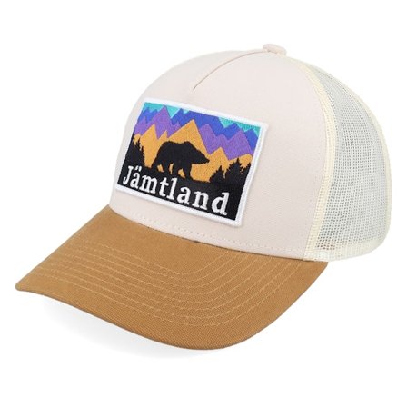 Wild Spirit - Béžová trucker Kšiltovka - Swedish Jämtland Landscape Canvas Beige/Stone/Caramel A-Frame Trucker @ Hatstore