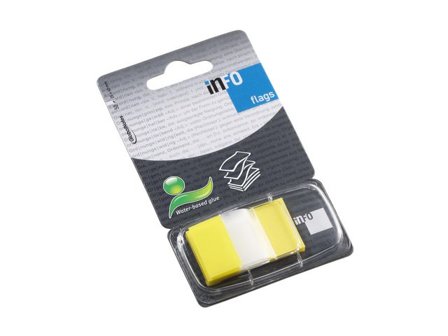 INFO Index 25x43mm gul - Lyreco - Kontorsmaterial - Indexflikar och märkflikar - Indexflikar i plast