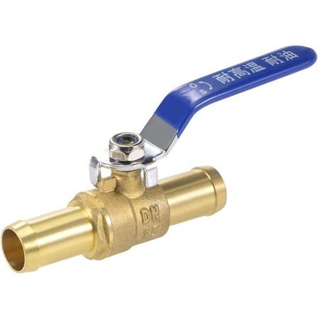 Kugleventil afspærringsventil 19 mm modhager slange til 19 mm modhager slange Rør Fittings 90 graders betjeningshåndtag, messingventil, pakke med 1