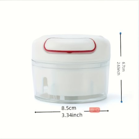 Manuaalinen ruokasilppuri, jonka tilavuudet ovat 170 ml, 500 ml ja 900 ml, suunniteltu mausteiden ja yrttien jauhamiseen - monipuolinen 