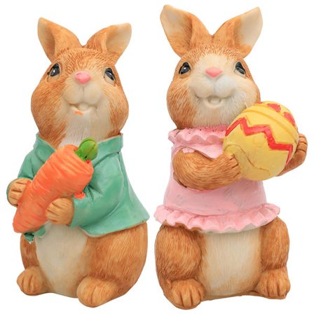 2 stk. påskehare, havefigurer til udendørs dekorationer påskehare skilt påskehåndværk påskefestartikler DIY-dekorationsgaver