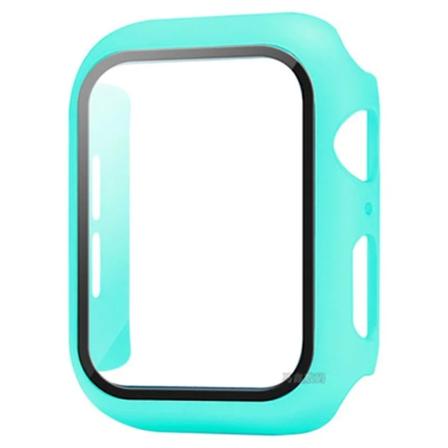 Glas+ Cover för Apple Watch Screen Protector Case 41mm 45mm 42mm 38mm 44mm 40mm Reptålig skyddande iWatch 9 8 7 6 SE 5 Light green Series456 SE 44MM