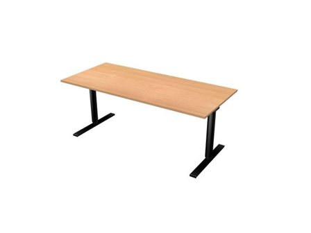 LANAB DESIGN Skrivbord El 180x80cm boklaminat/svart - Lyreco - Kontorsmöbler och inredning - Bord och hurtsar - Skrivbord - Höj/sänkbar