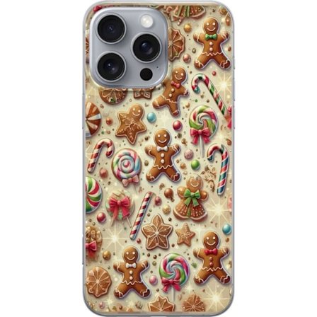 Kompatibelt Mobilskal till Apple Apple iPhone 16 Pro Max Julmotiv med pepparkakor, polkagrisar och färgglada julgodisar
