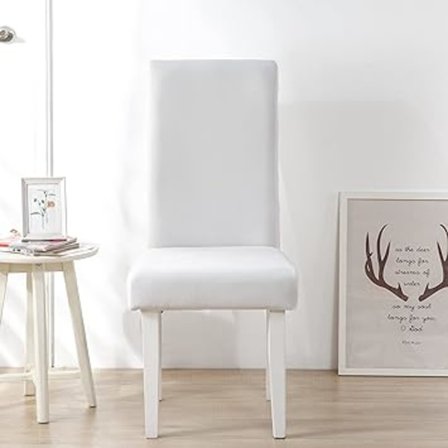 Valkoinen tuolinpäällinen, 1 kpl joustava irrotettava pestävä moderni tuoli