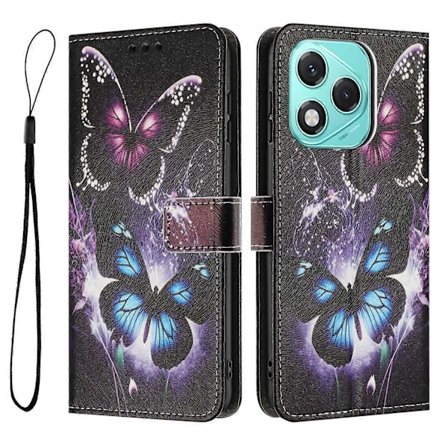 YX-2501 Lompakkokotelo Honor 400 Lite -puhelimelle, kuvioitu PU-nahkainen suojakuori kaulanauhalla