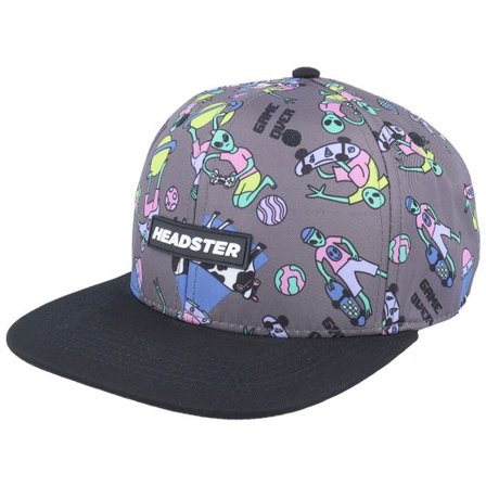 Headster - Grå snapback Keps - Kids Alien Invasion Charcoal/Black Snapback @ Hatstore