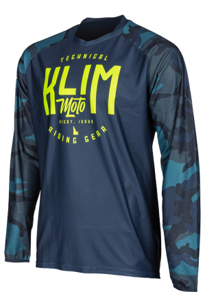 Maillot Cross Klim Petrol Assault Camouflage bleu vif S