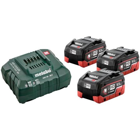 Metabo Bas-set Ladepakke 3 stk. 5,5Ah-batterier, Maskintilbehør & forbruk
