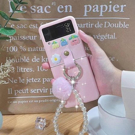 Etui Kompatibelt Med Samsung Galaxy Z Flip 3/4, Hårdt PC Stødsikkert Skridsikkert Beskyttelsescover Med Stropring