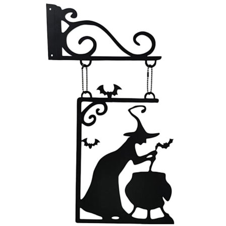 Heks Silhouette Statue Have Hjørneskilt 40X23CMBAT HEKSEFLAGERLAGER