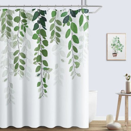 Dusjforheng 180 x 180 cm grønt blad dusjforheng vanntett