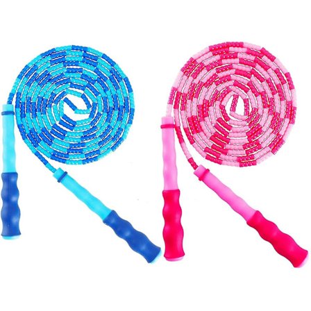 2 Pakkausta Hyppynaru Pehmeä Helmillä Varustettu Hyppynaru - Säädettävä Miehille, Naisille Ja Lapsille - Sotkeutumaton Kuntoiluun, Harjoitteluun, 