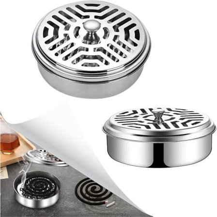 Myggespoleholder, Myggespiralholder, Myggespole spiralholder, Runde røgelsesholdere med låg