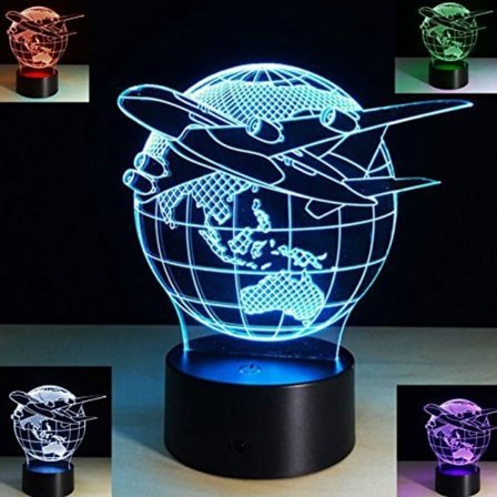 3D Jordglob Jord Nattlampa 7 Färgförändring LED-bord