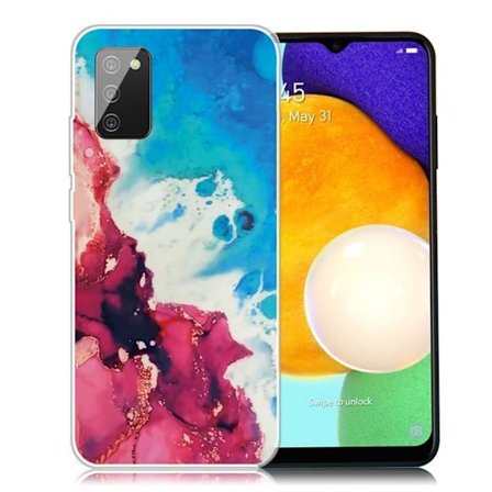 Marble Samsung Galaxy A03s Suojakotelo - Splash Of Red And Sininen