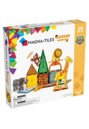 Magna-Tiles MAGNA-TILES sats med safaridjur i 25 delar Byggsatser Unisex Flerfärgad ONESIZE