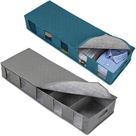 2 stk stoffoppbevaringsposer, støvtette sammenleggbare oppbevaringsposer