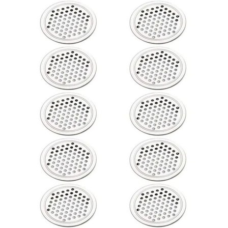 20 stk. runde ventilationsriste i rustfrit stål, 53 mm, til skabe og køkkenmøbler, luftventildæksler