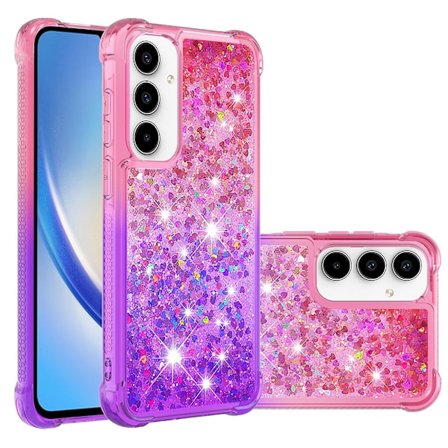 SKALO Samsung A56 5G Kviksand Glitter Cover - Pink-Lilla