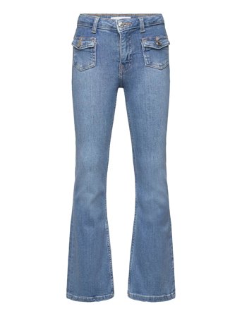 Flared Jeans With Pocket Blue Mango