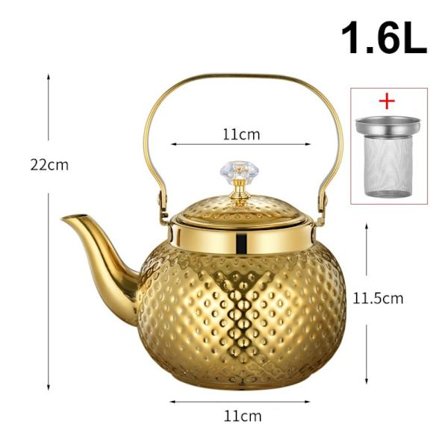 Vatten Te Vattenkokare Kaffekanna GULD 1,6L