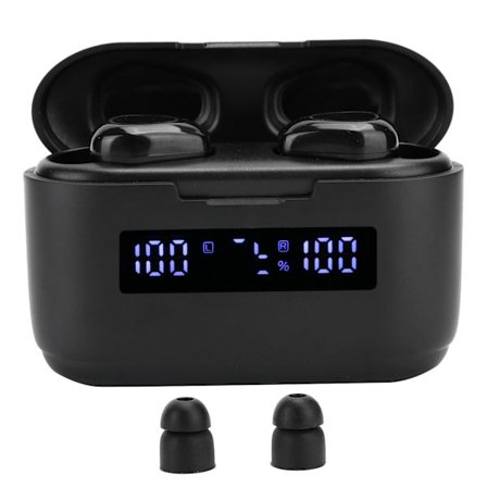 Bluetooth 5.0 Trådlösa Sportörsnäckor med Digital Display In Ear Handsfree Headset Svart