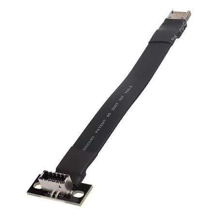 USB 3.2 20Pin GEN2 Type E Hann til Type-E Hunn Adapter Frontpanel Socket Skjøte Flat Ribbon Kabel