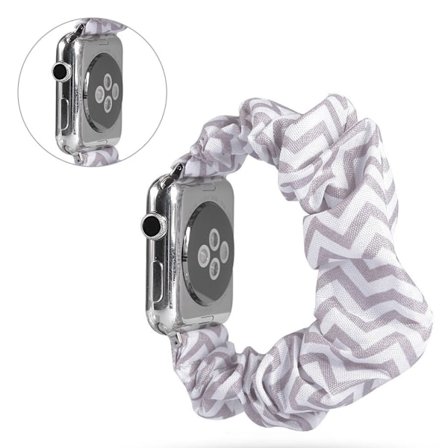 Apple Watch Series 5 44mm trasa mönster klockarmband - vita / gråa vågiga linjer