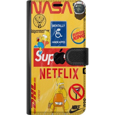 Kompatibelt Plånboksfodral till Xiaomi Xiaomi Redmi Note 14 5G Retro NASA kollage med popkulturella inslag, humoristisk design med satirisk gatukonst