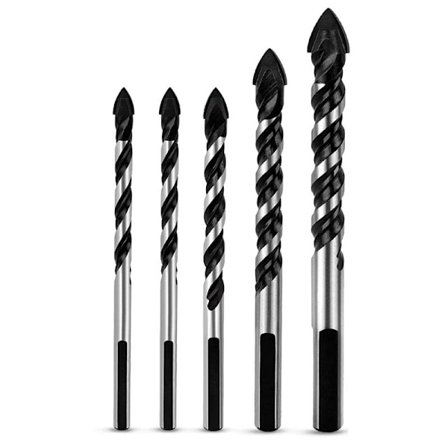 5 st triangulära borr 6/8/10/12 multifunktionella triangulära borr för verktygsrum