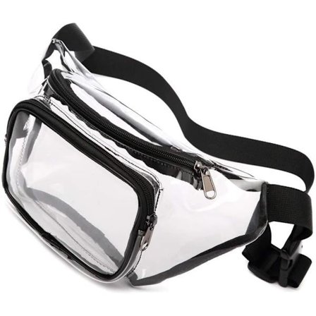 Gennemsigtig mavebæltetaske Justerbar Trendy Taljetaske Gennemsigtig Taske Vandafvisende Taljetasker til Vandring Cykling Udendørs