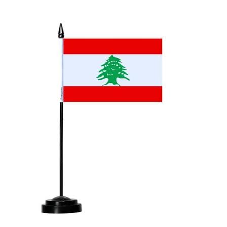 Libanon bordsflagg 14x21cm i polyester