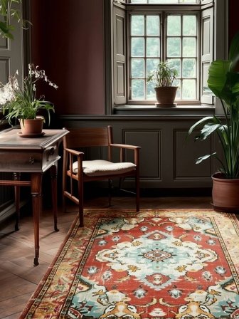 Leia 160X230 Orange Medaillon Teppich