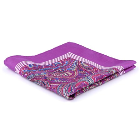Pañuelo de bolsillo de seda malva barroco para hombres - Pañuelos de bolsillo estampados