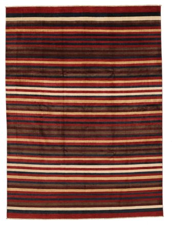 Hand Knotted Modern Afghan Fine Rug 252X343 Wool Black/Dark Red Large